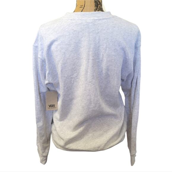 New Small Vans Heathered Gray Pullover Sweatshirt With Dusky Pink Logo - Picture 2 of 4
